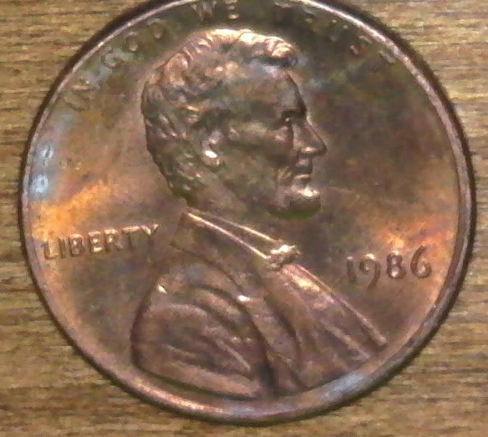 1986-P-Lincoln-Memorial-Cent-Struck-Through-Wire?!-Doesn't-Look-Like-PMD
